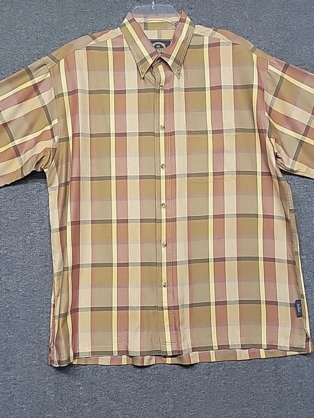 Original BD Baggies Plaid Casual Shirt Mens Size Lg  Button Down Short Sleeve